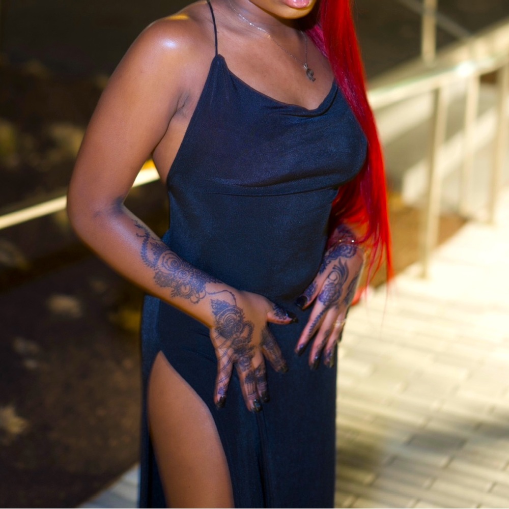 long maxi dress with split